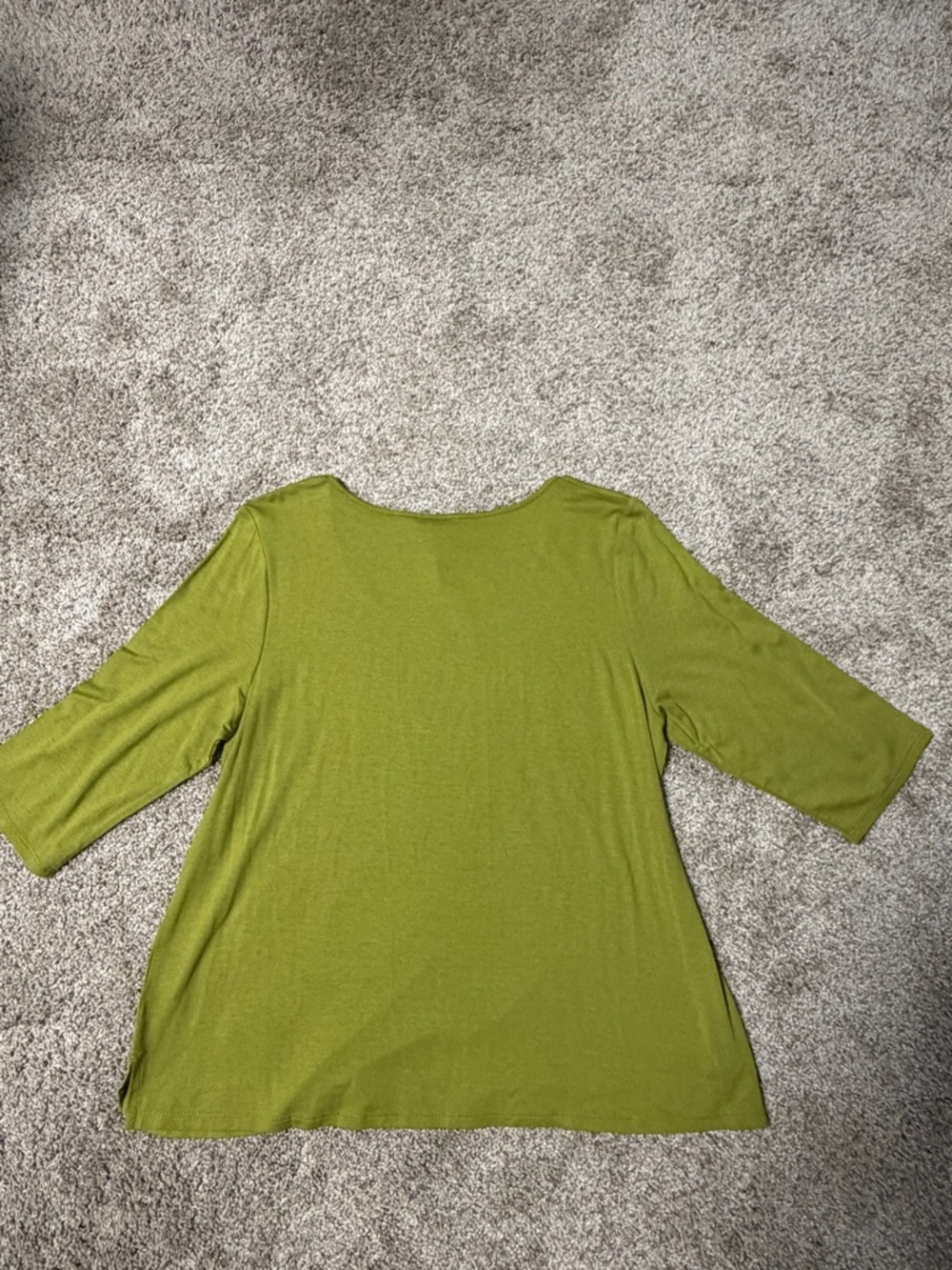 J. Jill Olive Green Scoop Neck 3/4 Sleeve Tunic - Picture 3 of 5